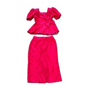 Vintage Pink Midi Skirt Set for Cocktail Nights